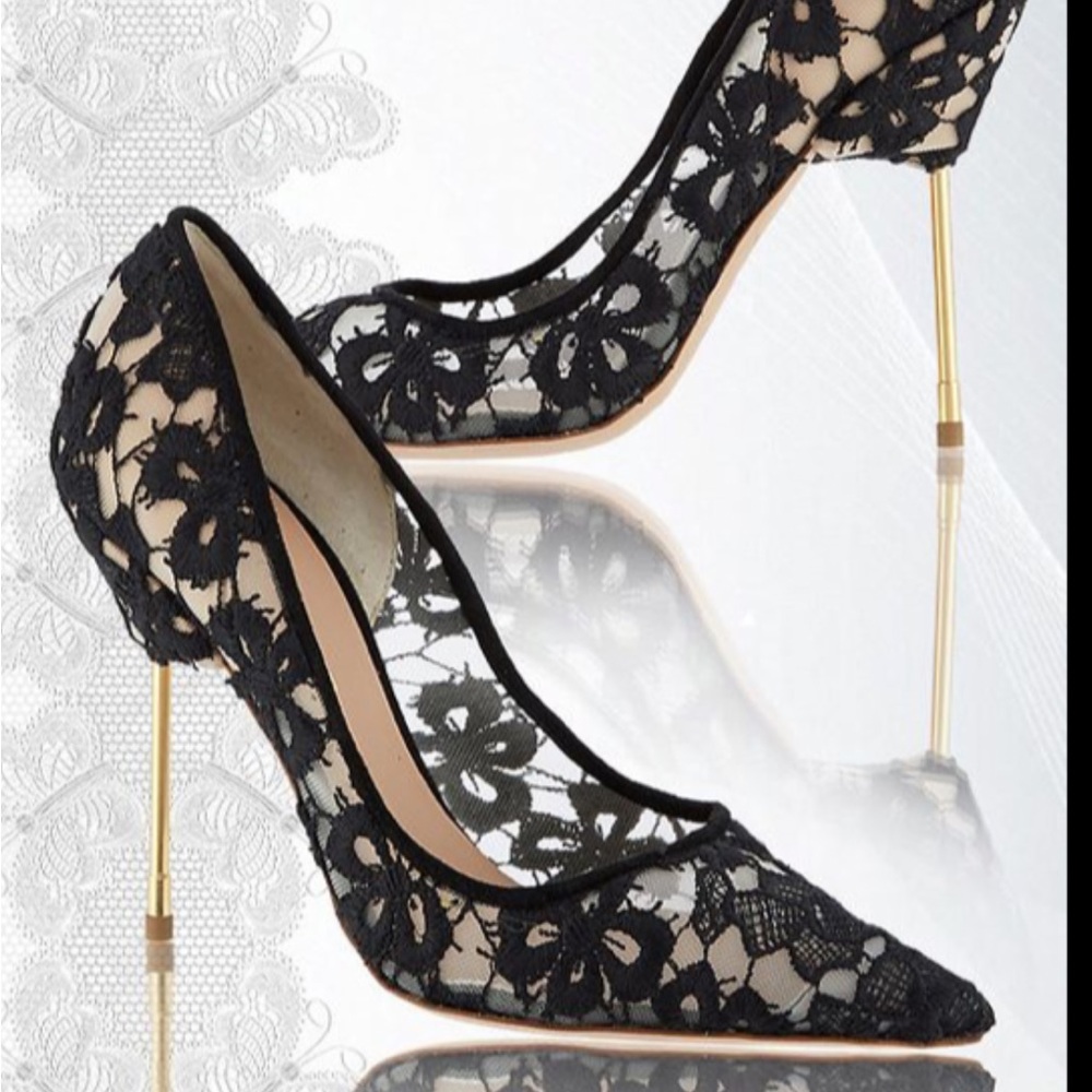 Kurt Geiger | Britton | Black Lace | Heels | 8.5